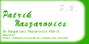 patrik maszarovics business card
